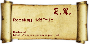 Rocskay Móric névjegykártya